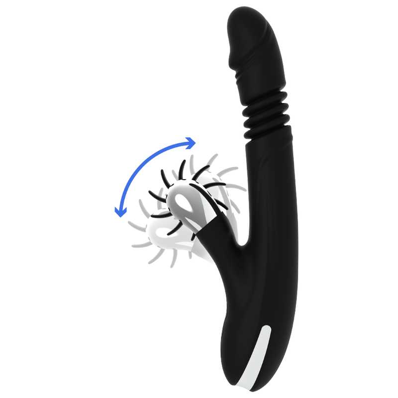 Black&silver-Bunny Reed Up & Down Vibe-Silicone, 7 velocità — BLACK&SILVER · Vibratori (immagine 7)
