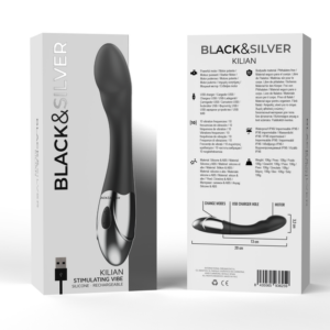 Black&silver-Kilian Vibratore Stimolante-Silicone, 10 velocità — BLACK&SILVER · Vibratori (imaginea 6)