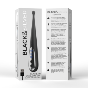 Black&silver-Kenneth Stimolating Vibe-Silicone, 10 velocità — BLACK&SILVER · Vibratori (imaginea 6)
