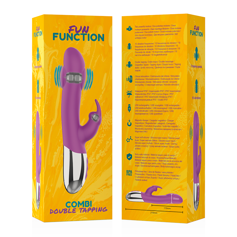 Fun Function-Combi Double Tapping-10 velocità, Ricaricabile, USB · Vibratori (immagine 6)