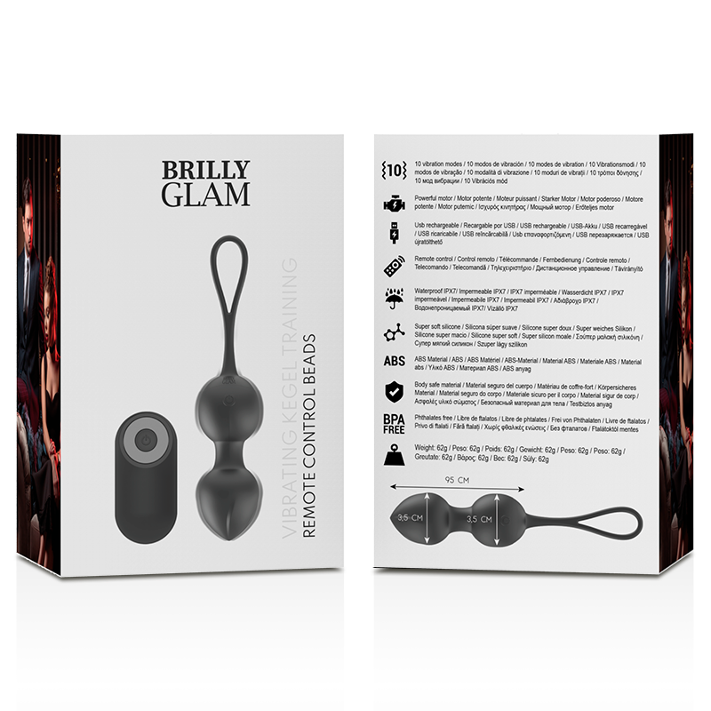 Brilly Glam-Palline vaginali Vibrante con Telecomando-10 velocità · Giocattoli anali (imaginea 9)