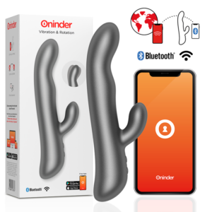 Oninder-Oslo vibratore coniglio con rotazione e applicazione · Giocattoli per coppie