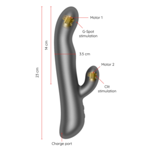Oninder-Oslo vibratore coniglio con rotazione e applicazione · Giocattoli per coppie (imaginea 5)