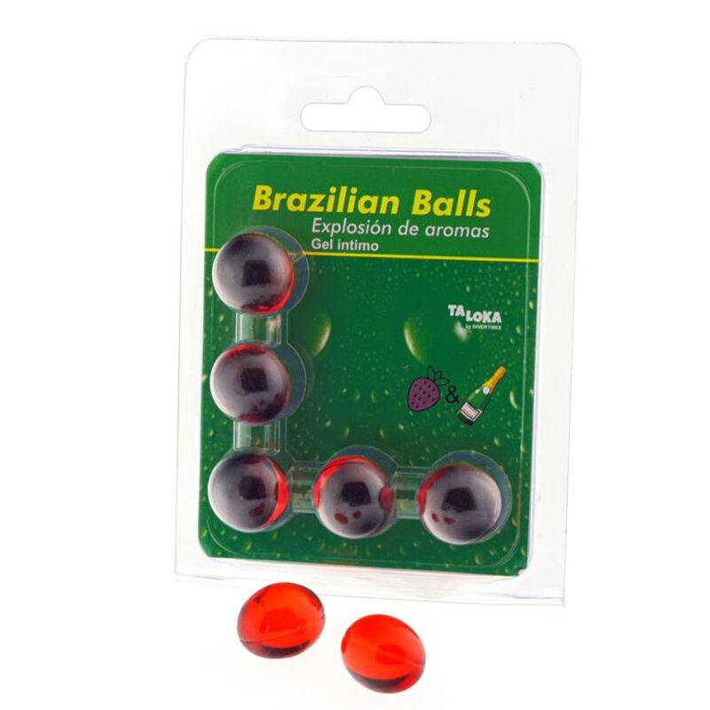 Taloka-5 Brazilian Balls Gel intimo con aroma di fragole e champagne 2 Taloka-5 Brazilian Balls Gel intimo con aroma di fragole e champagne — DIVERTY SEX · Lubrificanti (immagine 2)