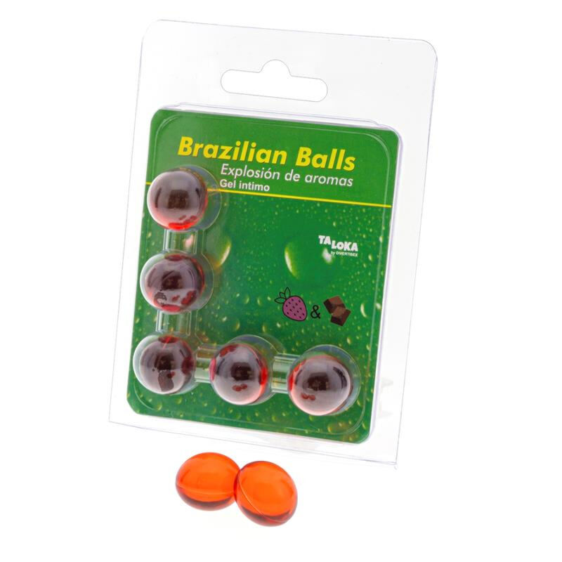 Taloka-5 Biglie Brasiliane Gel Intimo Fragole & Cioccolato 2 Taloka-5 Biglie Brasiliane Gel Intimo Fragole & Cioccolato — DIVERTY SEX · Lubrificanti (imaginea 2)