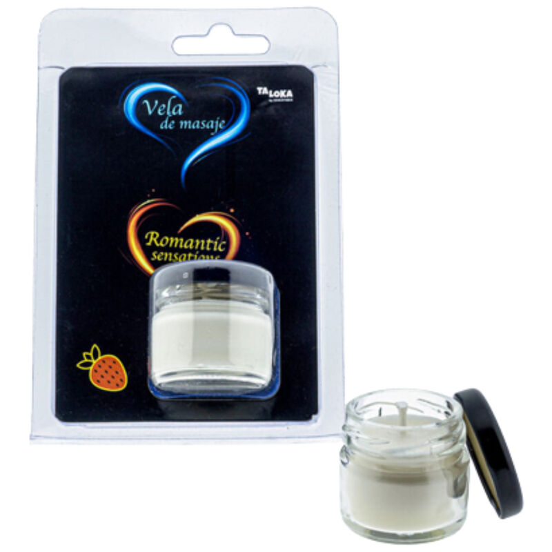 Taloka-Candela di massaggio alle fragole, 30 ml 1 Taloka-Candela di massaggio alle fragole, 30 ml — DIVERTY SEX · Massaggio erotico