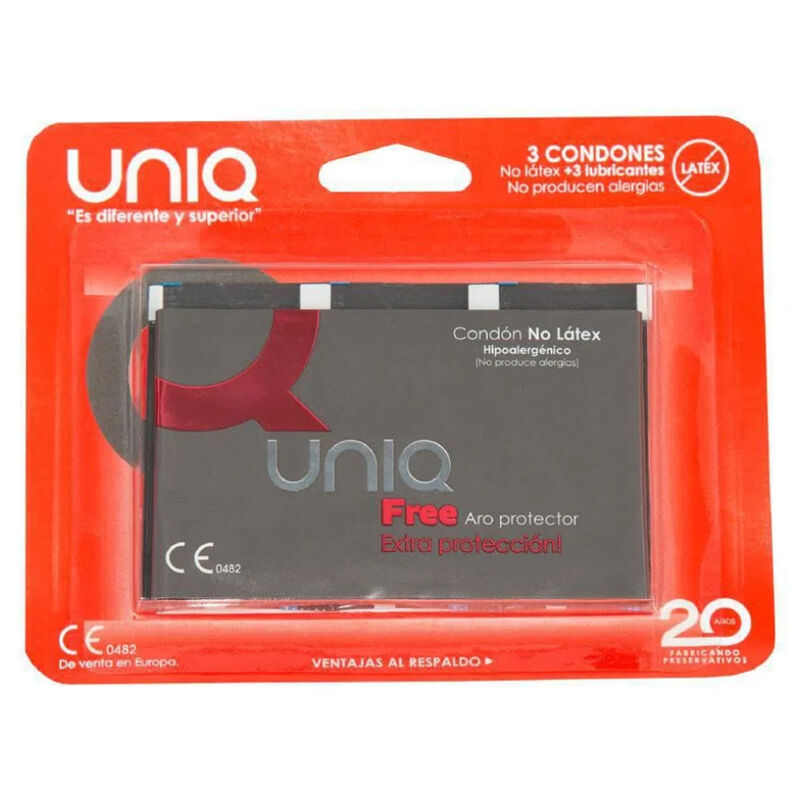 Uniq-Free Preservativo senza Lattice 57 mm 3 Pezzi 1 Uniq-Free Preservativo senza Lattice 57 mm 3 Pezzi · Preservativi