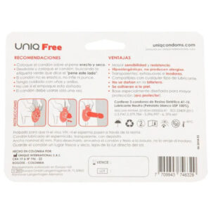 Uniq-Free Preservativo senza Lattice 57 mm 3 Pezzi 4 Uniq-Free Preservativo senza Lattice 57 mm 3 Pezzi · Preservativi (imaginea 2)