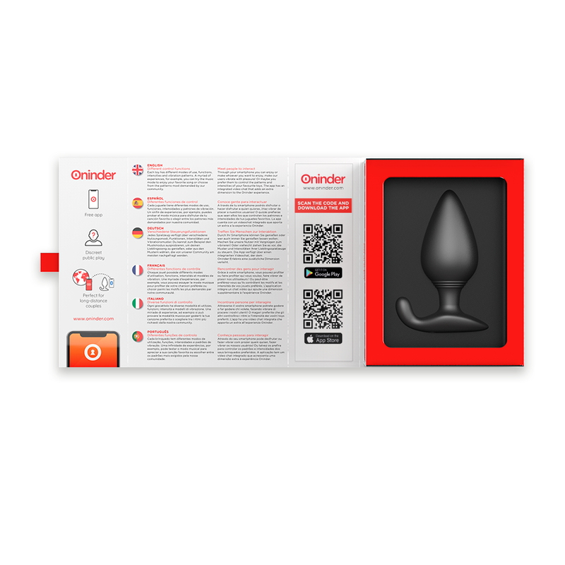 Oninder-Rio Plug anale Vibrant Nero - Applicazione Gratuita-Silicone · Accessori BDSM (imaginea 6)