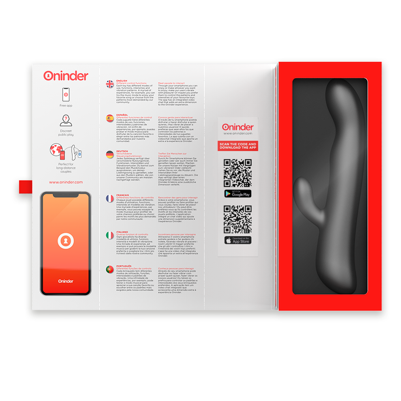Oninder-Oslo vibratore coniglio con rotazione e applicazione · Giocattoli per coppie (imaginea 2)