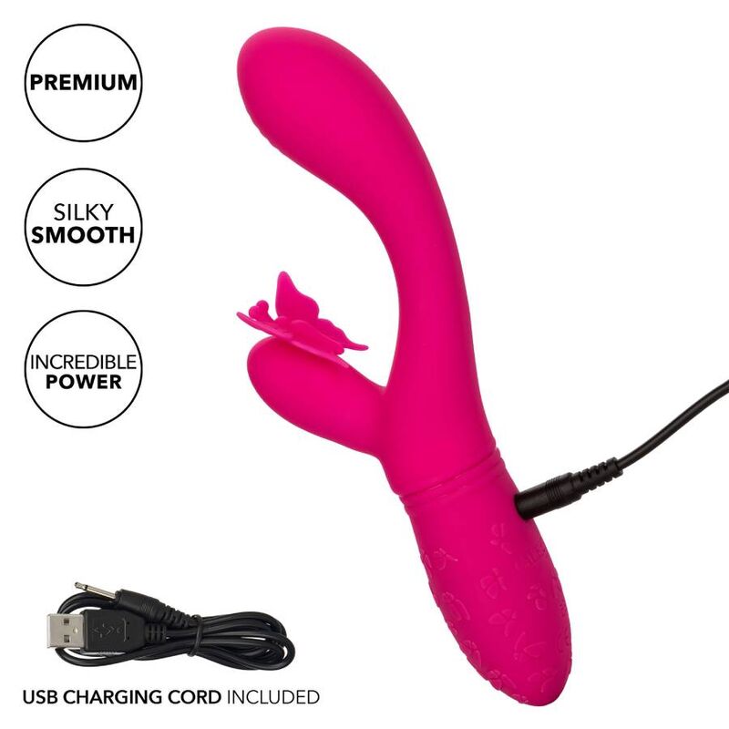 Calexotics-Butterfly Kiss Flutter Rosa-10 velocità, Ricaricabile, USB · Vibratori (imaginea 8)