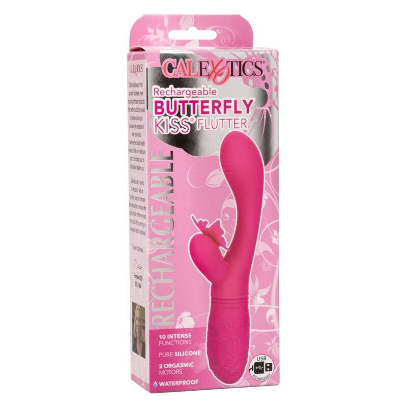 Calexotics-Butterfly Kiss Flutter Rosa-10 velocità, Ricaricabile, USB · Vibratori (imaginea 6)