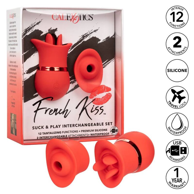 Calexotics-French Kiss Suck & Play Set-Silicone, 12 velocità 2 Calexotics-French Kiss Suck & Play Set-Silicone, 12 velocità · Vibratori (imaginea 2)