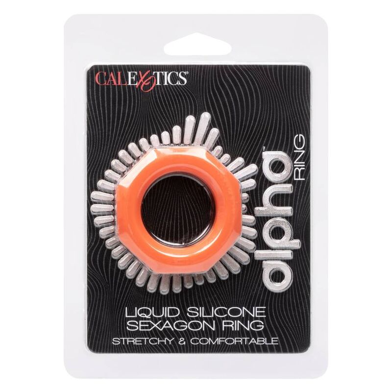 Calexotics-Anello Alpha Sexagon per il pene arancione-silicone · Anelli & Guaine per pene (imaginea 8)
