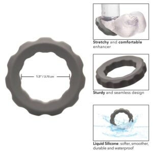 Calexotics-Alpha Anello Erect Grigio-Silicone, Impermeabile · Anelli & Guaine per pene (immagine 7)