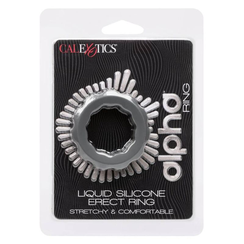 Calexotics-Alpha Anello Erect Grigio-Silicone, Impermeabile · Anelli & Guaine per pene (immagine 6)