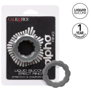 Calexotics-Alpha Anello Erect Grigio-Silicone, Impermeabile · Anelli & Guaine per pene (immagine 2)