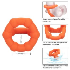 Calexotics-Alpha All Star Ring arancione-silicone, impermeabile · Anelli & Guaine per pene (immagine 10)