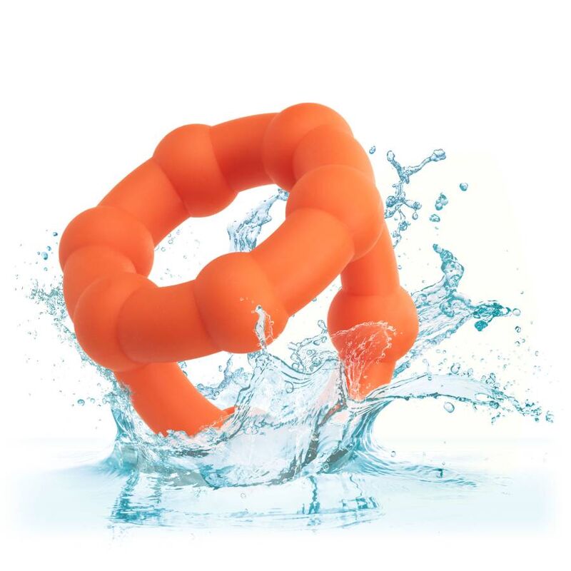 Calexotics-Alpha All Star Ring arancione-silicone, impermeabile · Anelli & Guaine per pene (immagine 4)