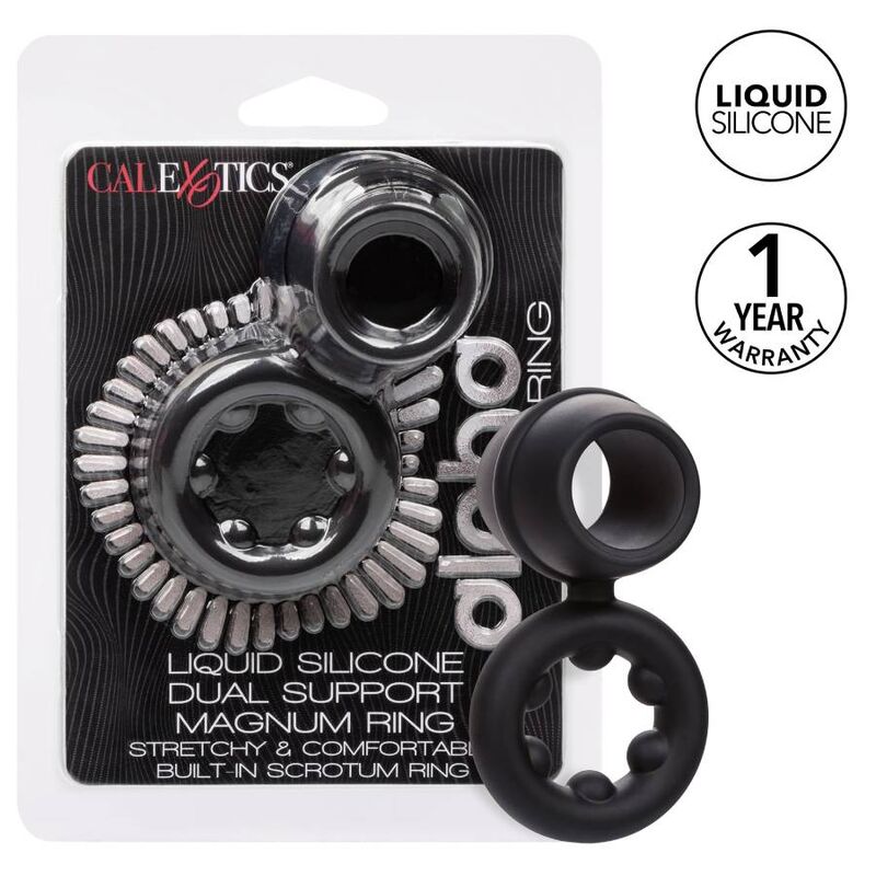 Calexotics-Alpha Dual Magnum Ring Nero-Silicone, impermeabile 2 Calexotics-Alpha Dual Magnum Ring Negru-Silicon, Waterproof · Inele & Mansoane Penis (imaginea 2)