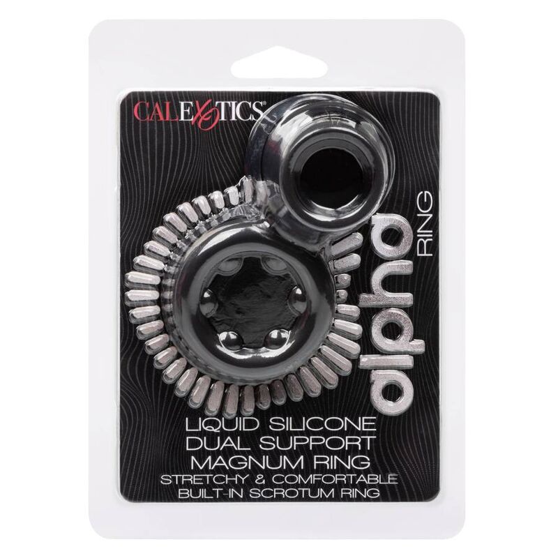 Calexotics-Alpha Dual Magnum Ring Negru-Silicon, Waterproof · Inele & Mansoane Penis (imaginea 8)