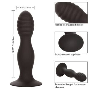 Calexotics-Plug anale Striato in Silicone con Ventosa · Giocattoli anali (immagine 6)