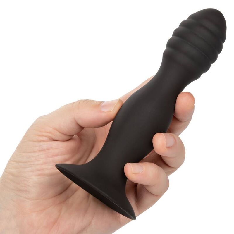 Calexotics-Plug anale Striato in Silicone con Ventosa · Giocattoli anali (immagine 5)