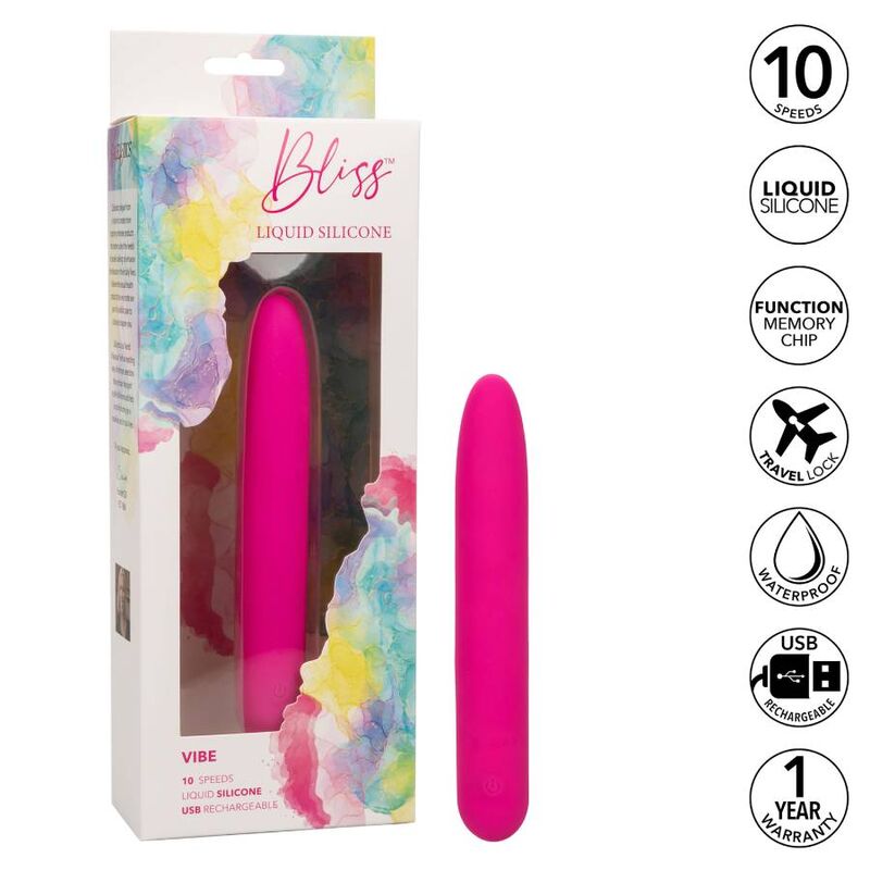 Calexotics-Bliss Vibe Pink Vibratore in Silicone Liquido, Usb · Vibratori (immagine 9)
