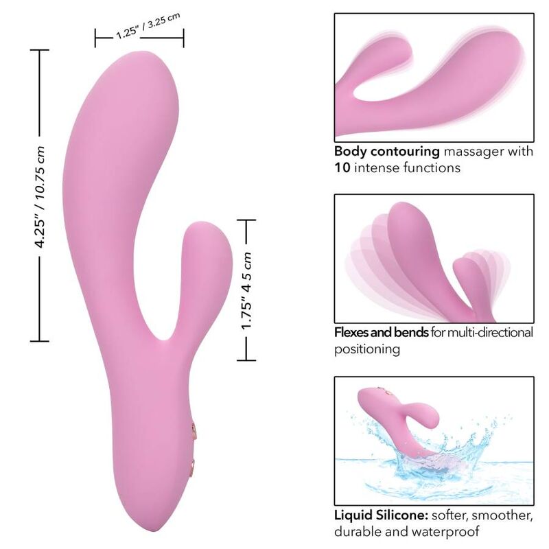 Calexotics-Contorno Zoie Pink-Silicone, 10 velocità, Ricaricabile, USB 4 Calexotics-Contorno Zoie Pink-Silicone, 10 velocità, Ricaricabile, USB · Vibratori (imaginea 4)