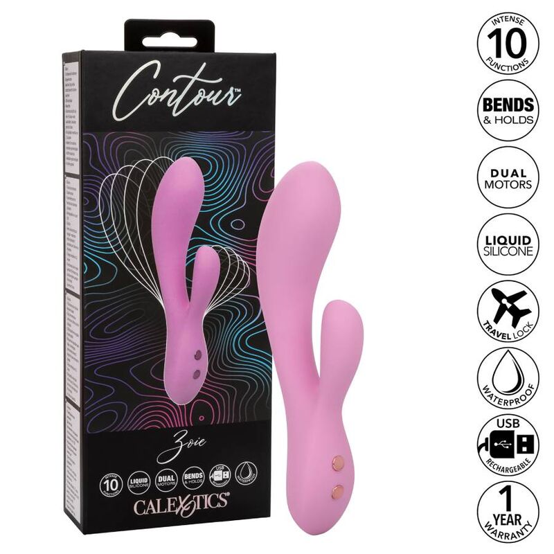 Calexotics-Contorno Zoie Pink-Silicone, 10 velocità, Ricaricabile, USB 3 Calexotics-Contorno Zoie Pink-Silicone, 10 velocità, Ricaricabile, USB · Vibratori (imaginea 3)