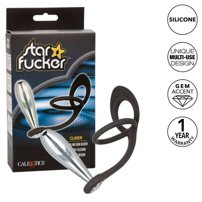 Calexotics-Star Fucker Plug in metallo con Anello in Silicone 2 Calexotics-Star Fucker Plug in metallo con Anello in Silicone · Anelli & Guaine per pene (immagine 2)