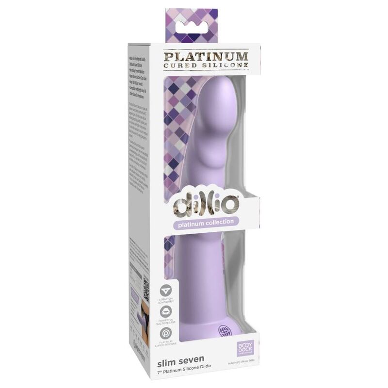 Pipedreams-Dillio - Slim Seven 17,78 cm Violet-Silicon, Ventuza · Dildo & Stimulatoare (imaginea 4)