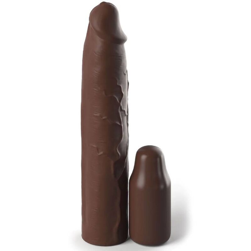 Fantasy X-tensioni-Guaina 22,86 cm + 7,62 cm Estensore Marrone-Silicone — PIPEDREAMS · Anelli & Guaine per pene (immagine 3)
