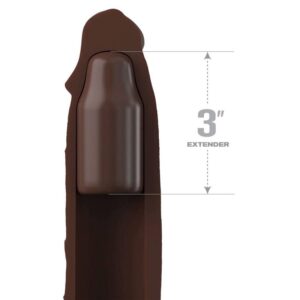 Fantasy X-tensioni-Guaina 22,86 cm + 7,62 cm Estensore Marrone-Silicone — PIPEDREAMS · Anelli & Guaine per pene (imaginea 2)