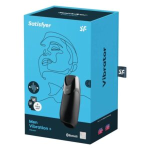 Satisfyer Men-Uomo Vibration+ Nero-Silicone, Ricaricabile, App, USB · Masturbatori (immagine 2)