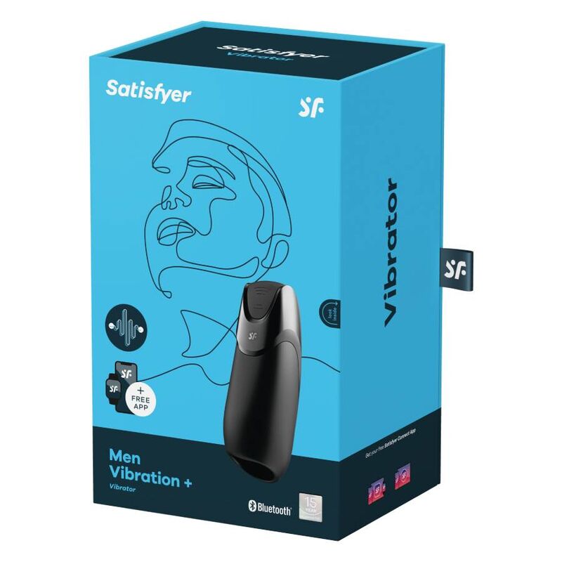 Satisfyer Men-Uomo Vibration+ Nero-Silicone, Ricaricabile, App, USB · Masturbatori (immagine 2)