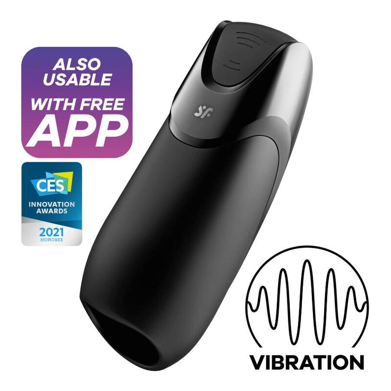 Satisfyer Men-Uomo Vibration+ Nero-Silicone, Ricaricabile, App, USB · Masturbatori
