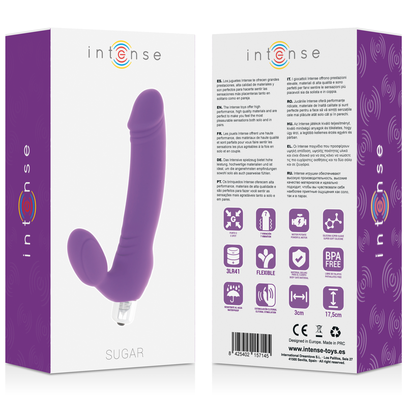 Intense High Tech-Zucchero 7 Velocità Silicone Lilla-7 velocità, Impermeabile · Strap-on & Imbracature (immagine 4)
