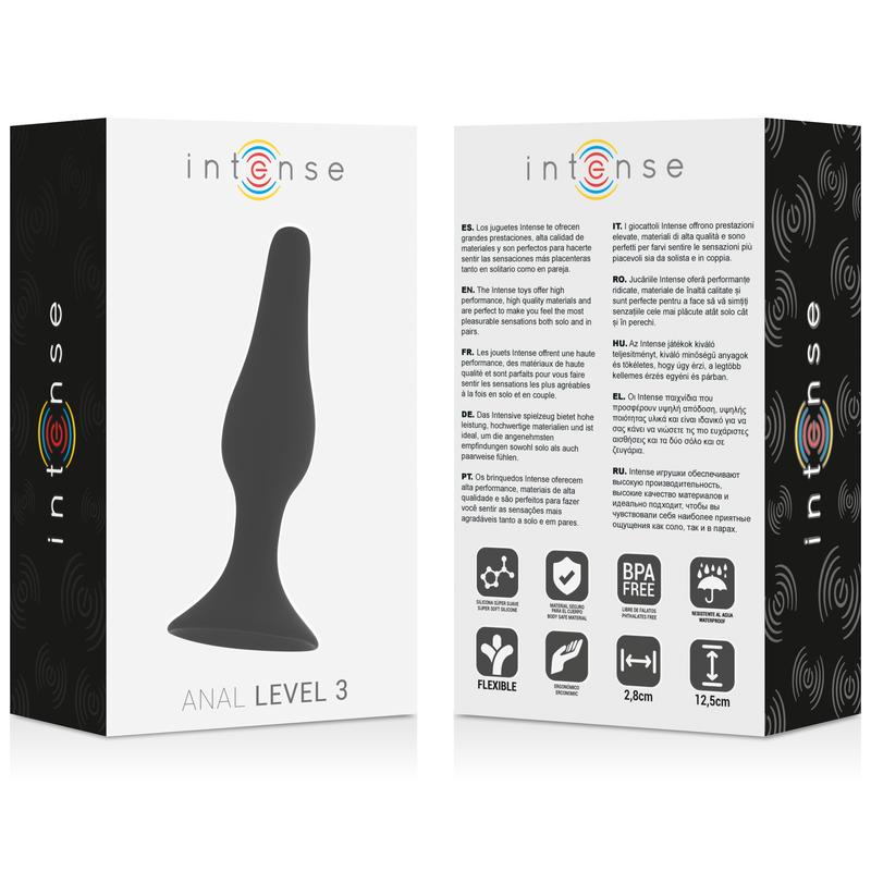 Intense Anal Toys-Livello anale 3 12.5CM Nero-Silicone · Giocattoli anali (imaginea 4)