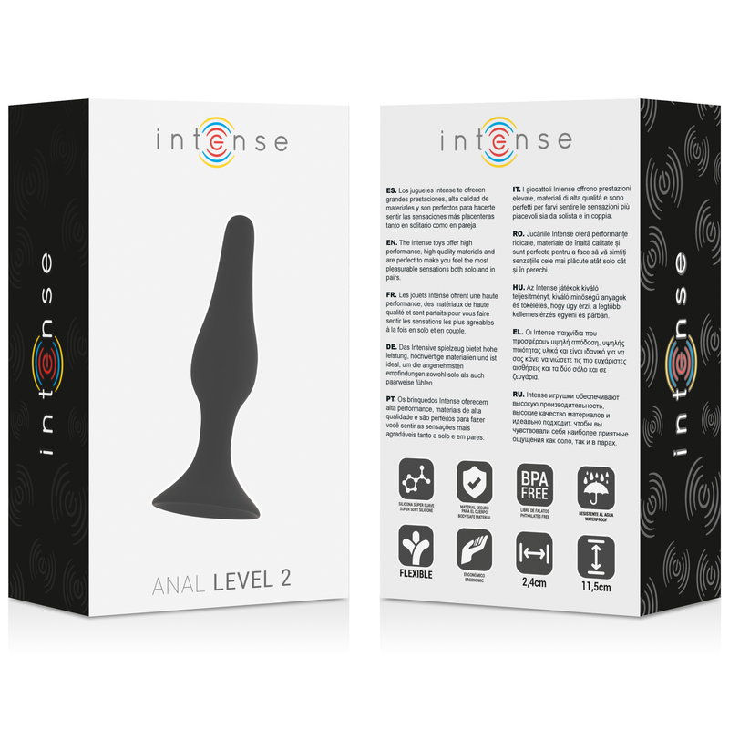 Intense Anal Toys-Anale Livello 2 11.5CM Nero-Silicone, impermeabile · Giocattoli anali (immagine 2)