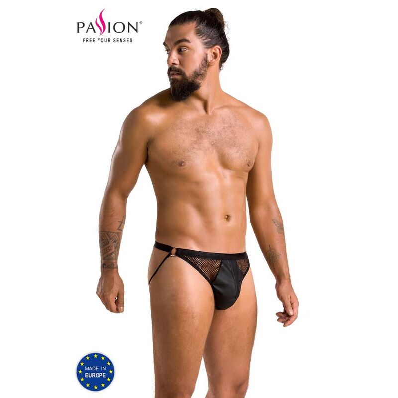 Passion-034 Slip Open Luke Nero, Poliuretano · Intimo uomo