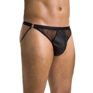 Passion-034 Slip Open Luke Nero, Poliuretano · Intimo uomo (immagine 3)