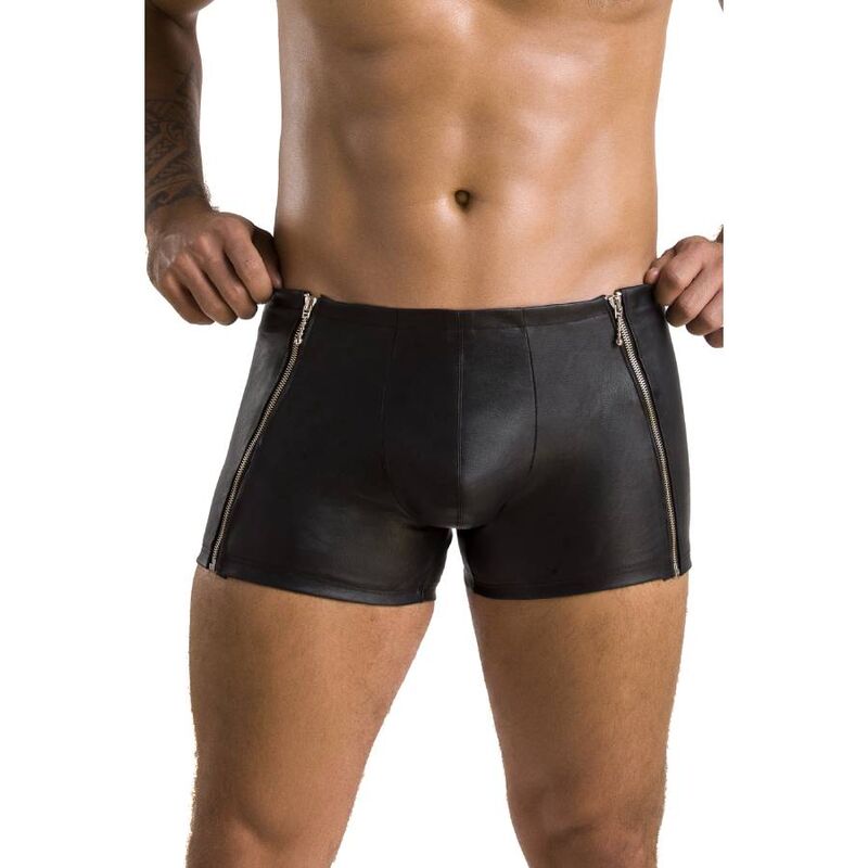 Passion-049 Short Nero Mat, Pelle ecologica · Intimo uomo (imaginea 3)