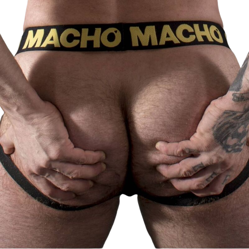 Macho Underwear-MX25AC Jock Imitazione Pelle Gialla 1 Macho Underwear-MX25AC Jock Imitazione Pelle Gialla · Intimo uomo