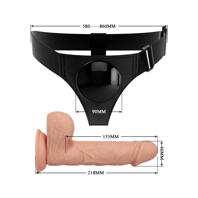 Harness Collection-Chilot-harness Universal cu Dildo Jerry 21.8 cm — PRETTY LOVE · Strapon & Harness (imaginea 6)