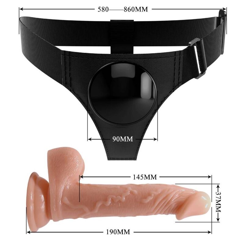 Harness Collection-Cintura Harness Universale con Dildo Kevin 19 3 Harness Collection-Centură Harness Universal cu Dildo Kevin 19 — PRETTY LOVE · Strapon & Harness (imaginea 3)