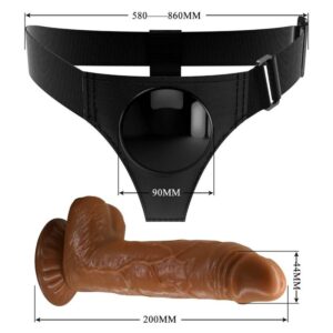 Harness Collection-Mutandine Imbracatura Universale con Dildo Micheal 20 cm — PRETTY LOVE · Strap-on & Imbracature (imaginea 6)