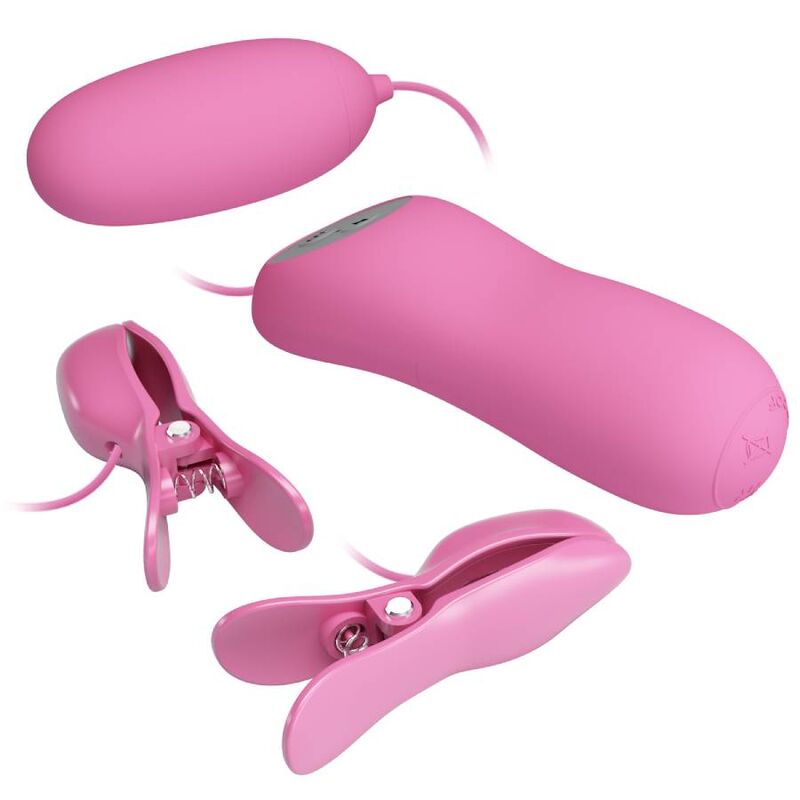 Remote Control-Pinze vibranti a elettroshock Rosa-Silicone, 7 — PRETTY LOVE · Accessori BDSM (immagine 2)
