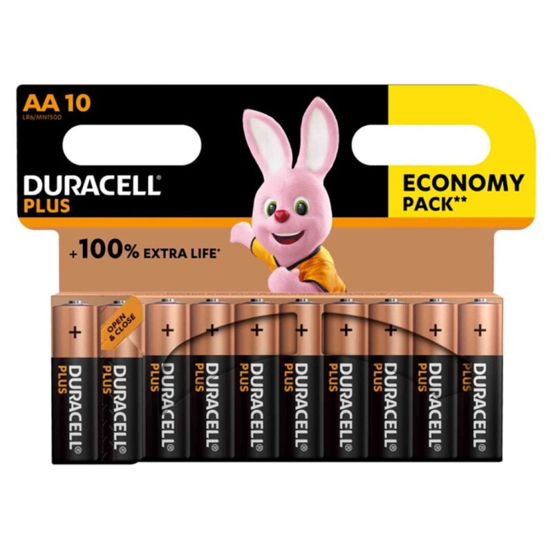 Duracell-Plus Power-100 Batterie alcaline AA LR6, 10 pezzi