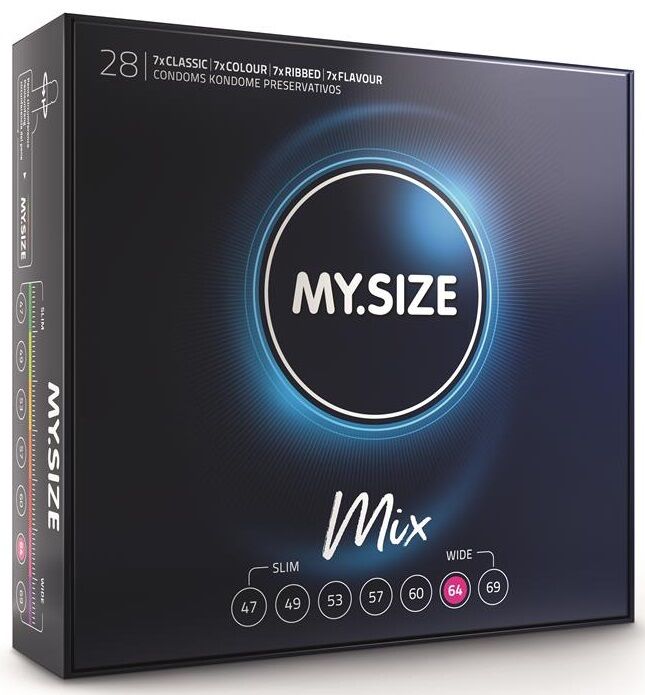 My Size Mix-Miscela di preservativi 64 mm, 28 Pezzi